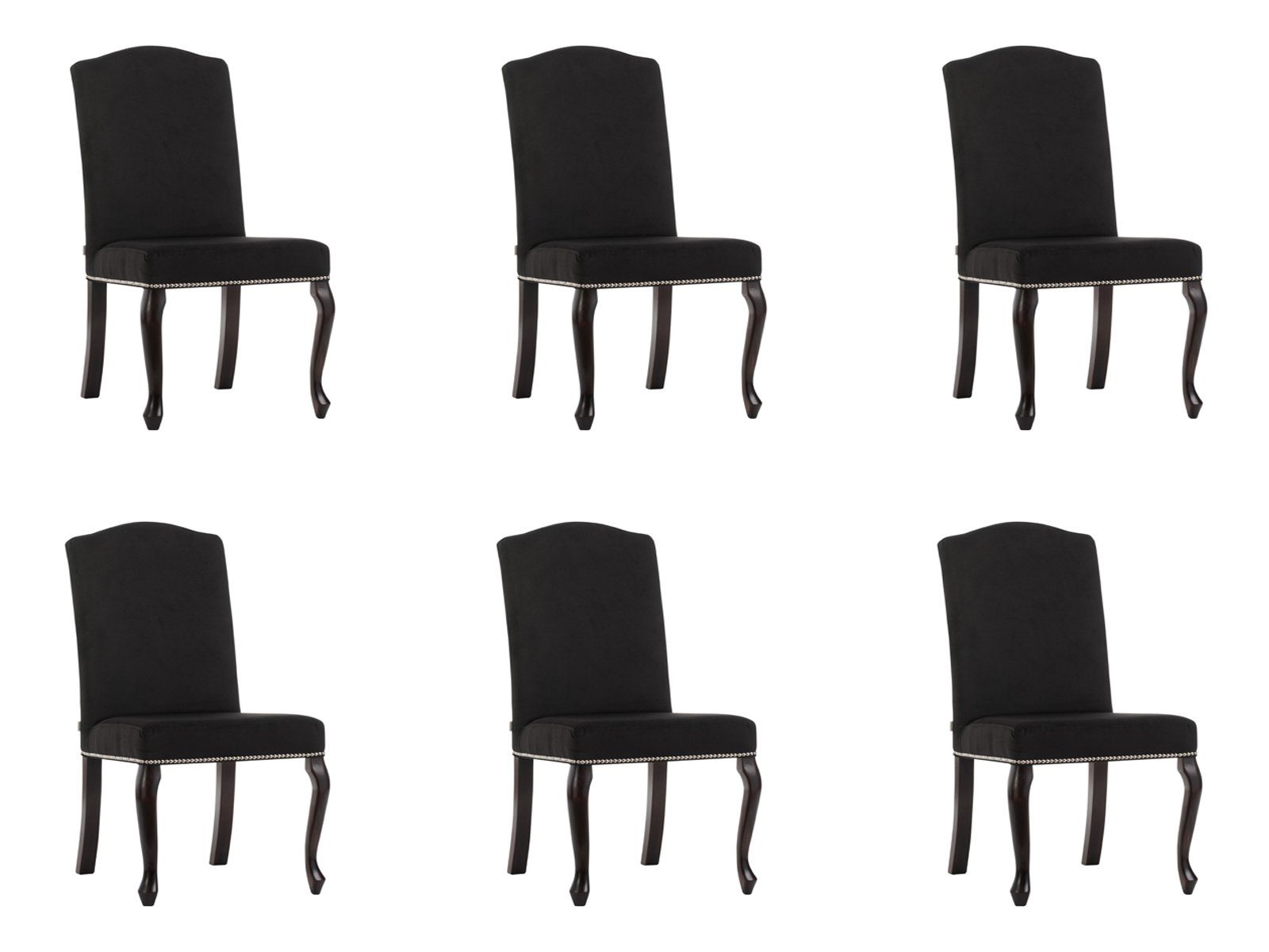 JVmoebel Stuhl, 6x Chesterfield Design Polster Stuhl Garnitur Stühle Textil Sitz Komplett Set