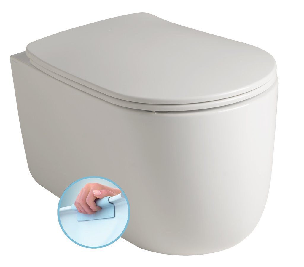 Kerasan Tiefspül-WC NOLITA Hänge-WC, Rimless, 35x55cm, weiß, Kerasan-531401
