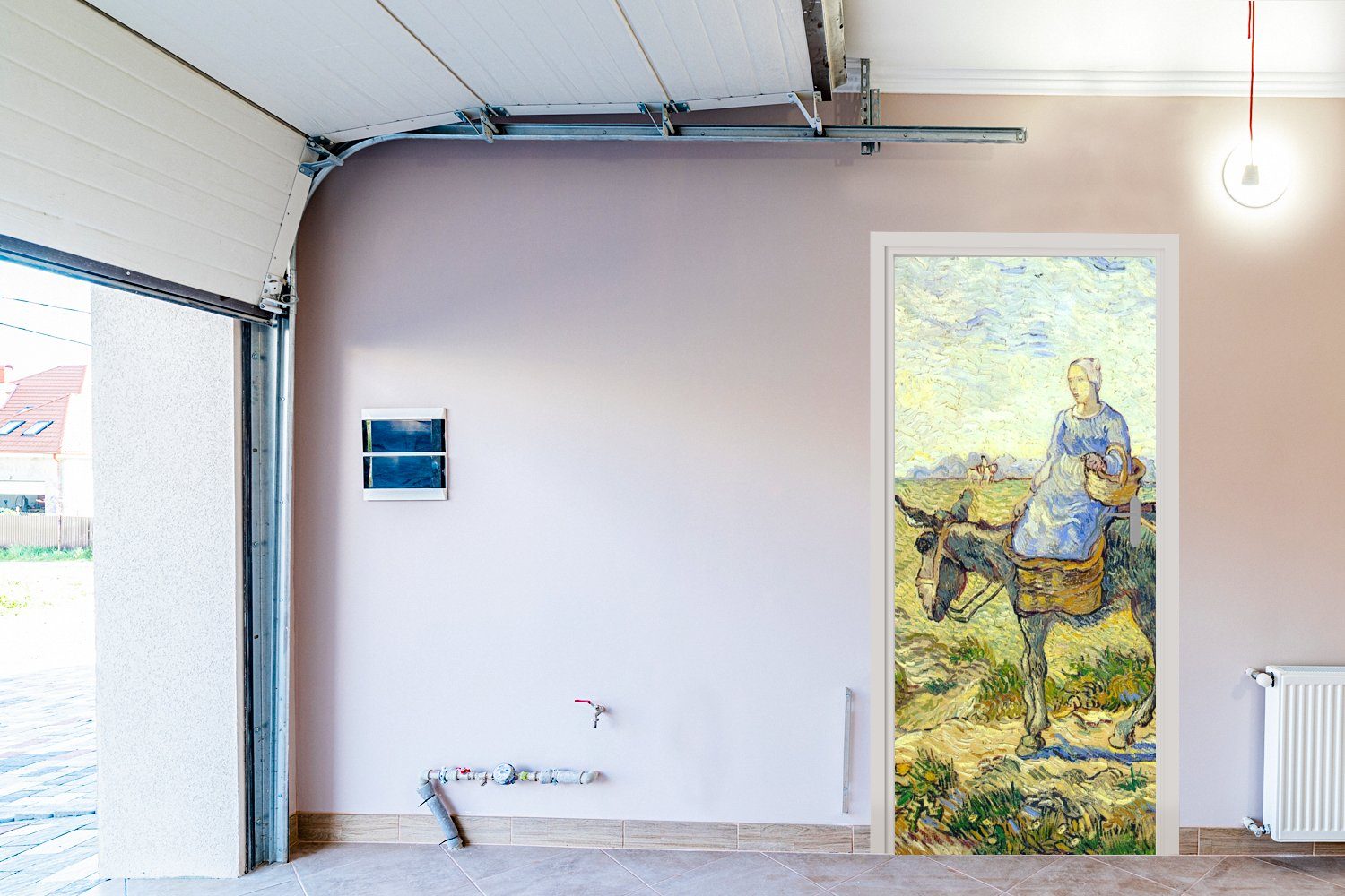 St), Vincent van Gogh, geht 75x205 für bedruckt, Matt, MuchoWow - Fototapete zur (1 Arbeit Bauernpaar cm Tür, Türaufkleber, Türtapete