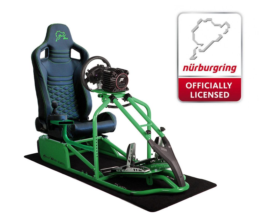 Simulator Cockpit Pro Green Hell Grüne Hölle Edition Carbonfaser Look Gaming-Controller