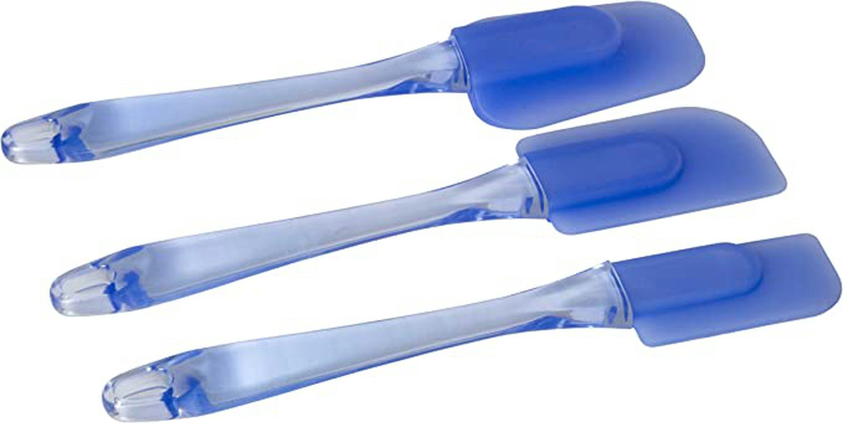 RUBBERNECK Teigspachtel Teigspachtel aus Silikon in blau, 3-teilig im Set, Spülmaschinenfest, lebensmittelecht, BPA-frei, langlebig | Teigschaber