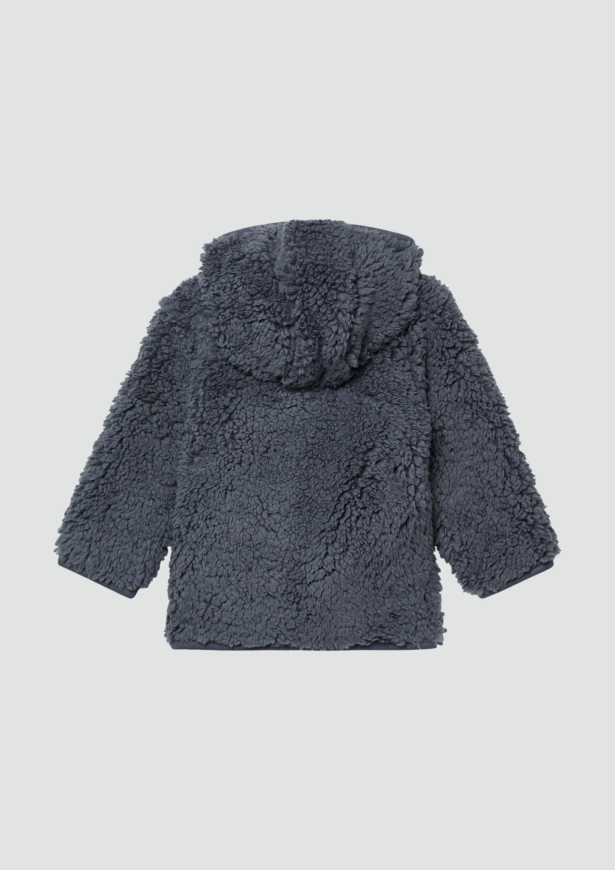 s.Oliver Funktionsjacke Outdoor-Jacke Unisex Jacke aus Teddyplüsch mit gemustertem Jersey-Futter