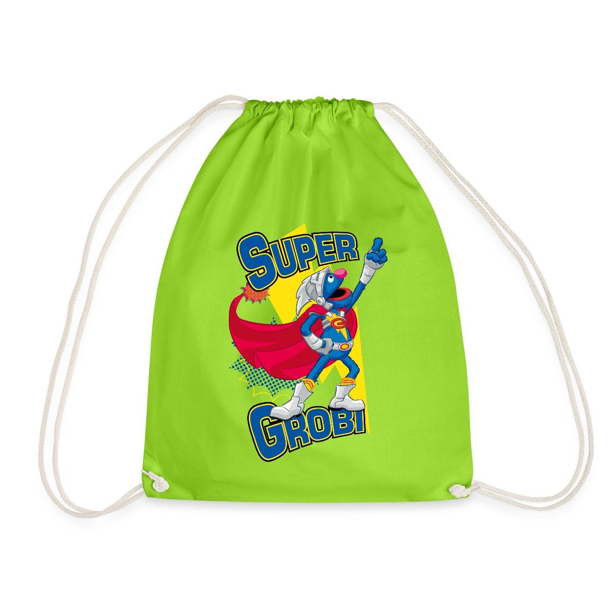 Spreadshirt Turnbeutel Sesamstraße Grobi Supergrobi Superheld Turnbeutel (1-tlg)