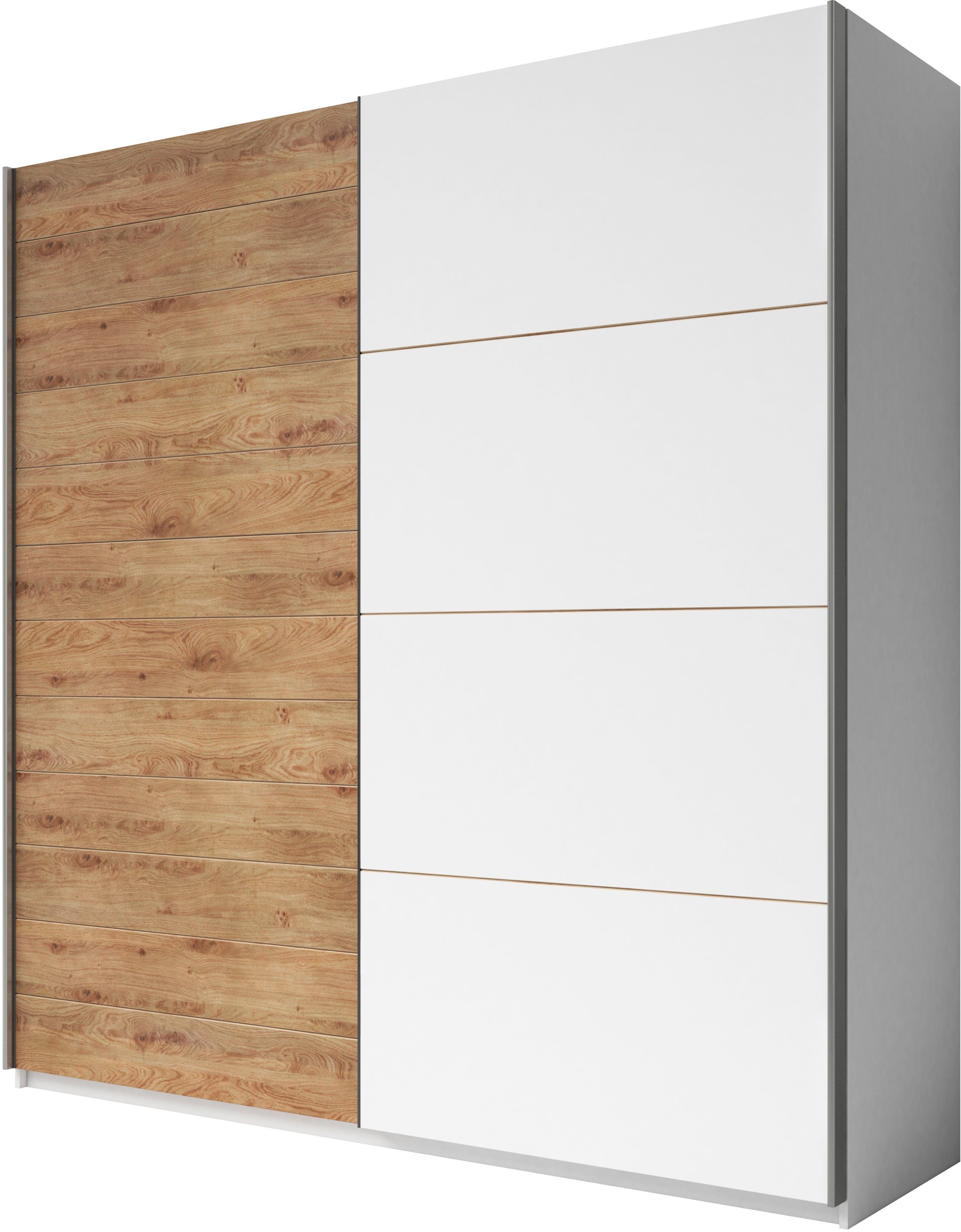 Home affaire Schiebetürenschrank Galaxy Breite 200,220 oder 270cm breit, Kleiderschrank, Wäscheschrank INKLUSIVE kompletter Innenausstattung, Metallgriffe