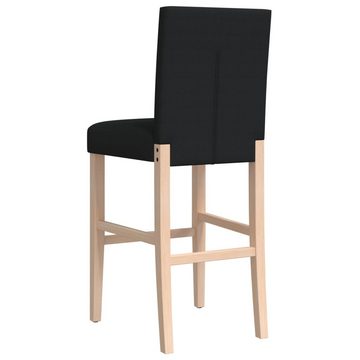 vidaXL Stuhl Barstühle 2 Stk Massivholz Gummibaum und Stoff
