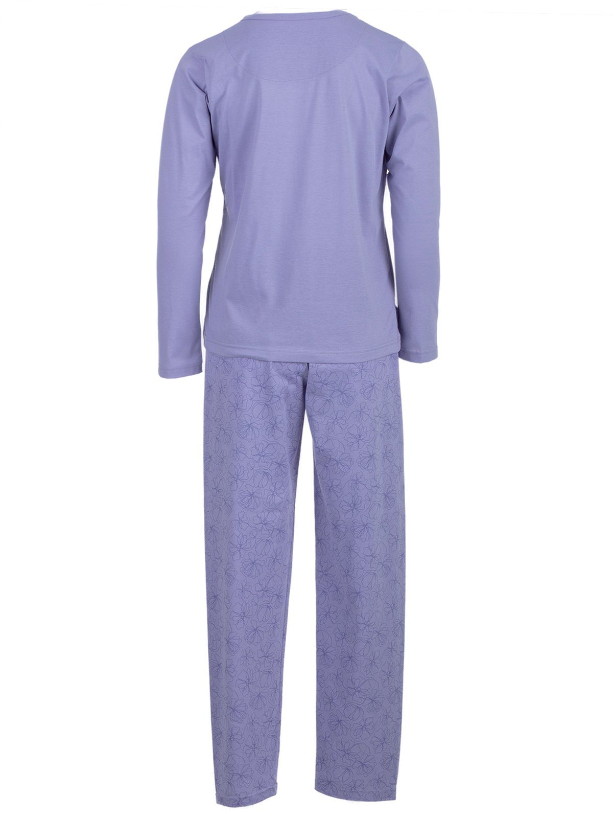zeitlos Schlafanzug Pyjama Set Langarm Floral Blüten - Kellerfalte flieder