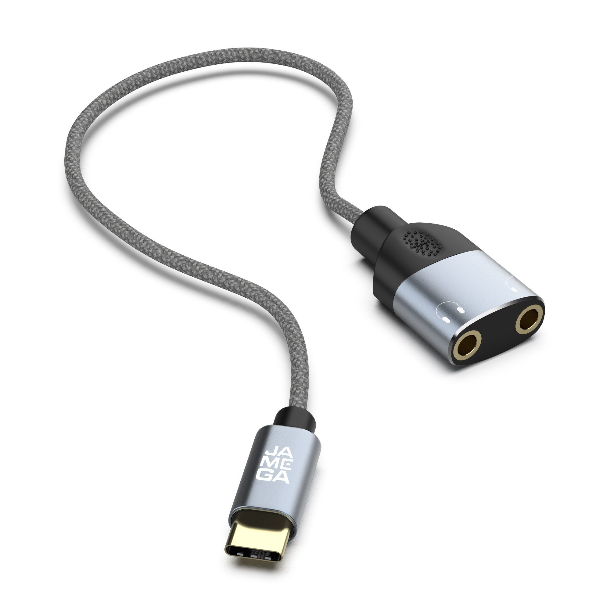 JAMEGA USB Typ C auf 2x 3,5mm Klinke Buchse Aux Splitter Klinken Adapter USB-Adapter