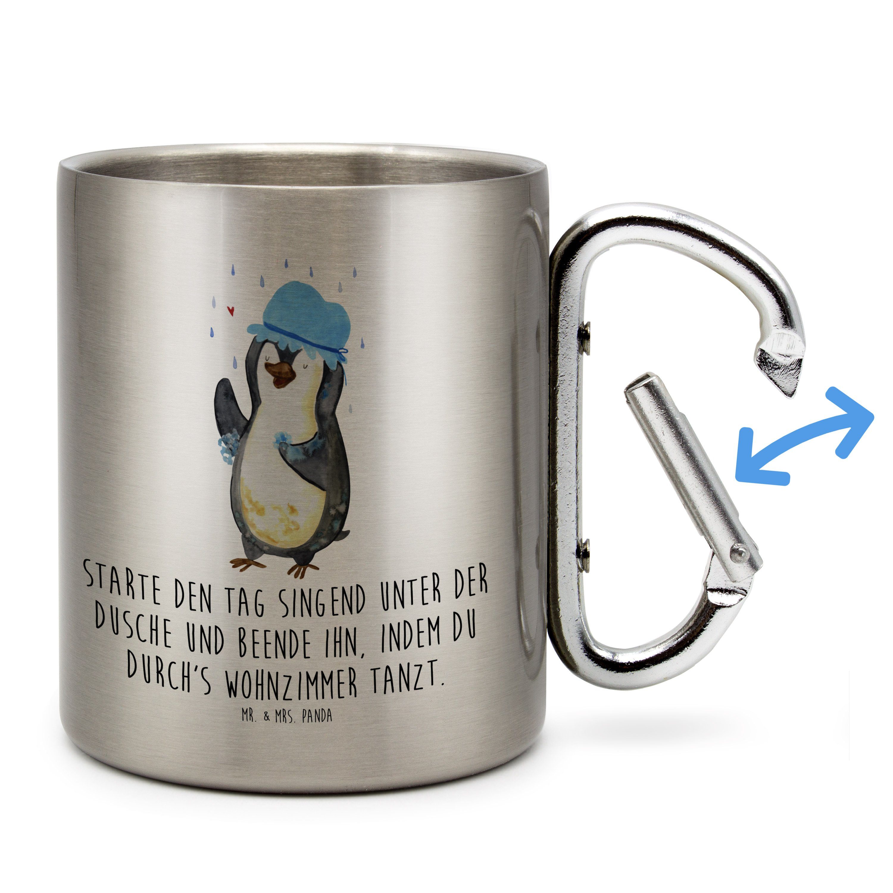 - Transparent Pinguin Mr. duscht Panda Tasse Mrs. duschen, Lebensmotto, Edelstahl - Geschenk, & baden,