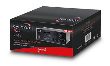 Dynavox VT-80 Vollverstärker (Anzahl Kanäle: 4-Kanal, 160 W, Stereo-Verstärker mit Bluetooth, Fernbedienung, USB, SD-Card)
