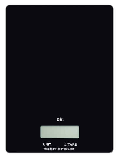 OK Küchenwaage LCD-Display schwarz