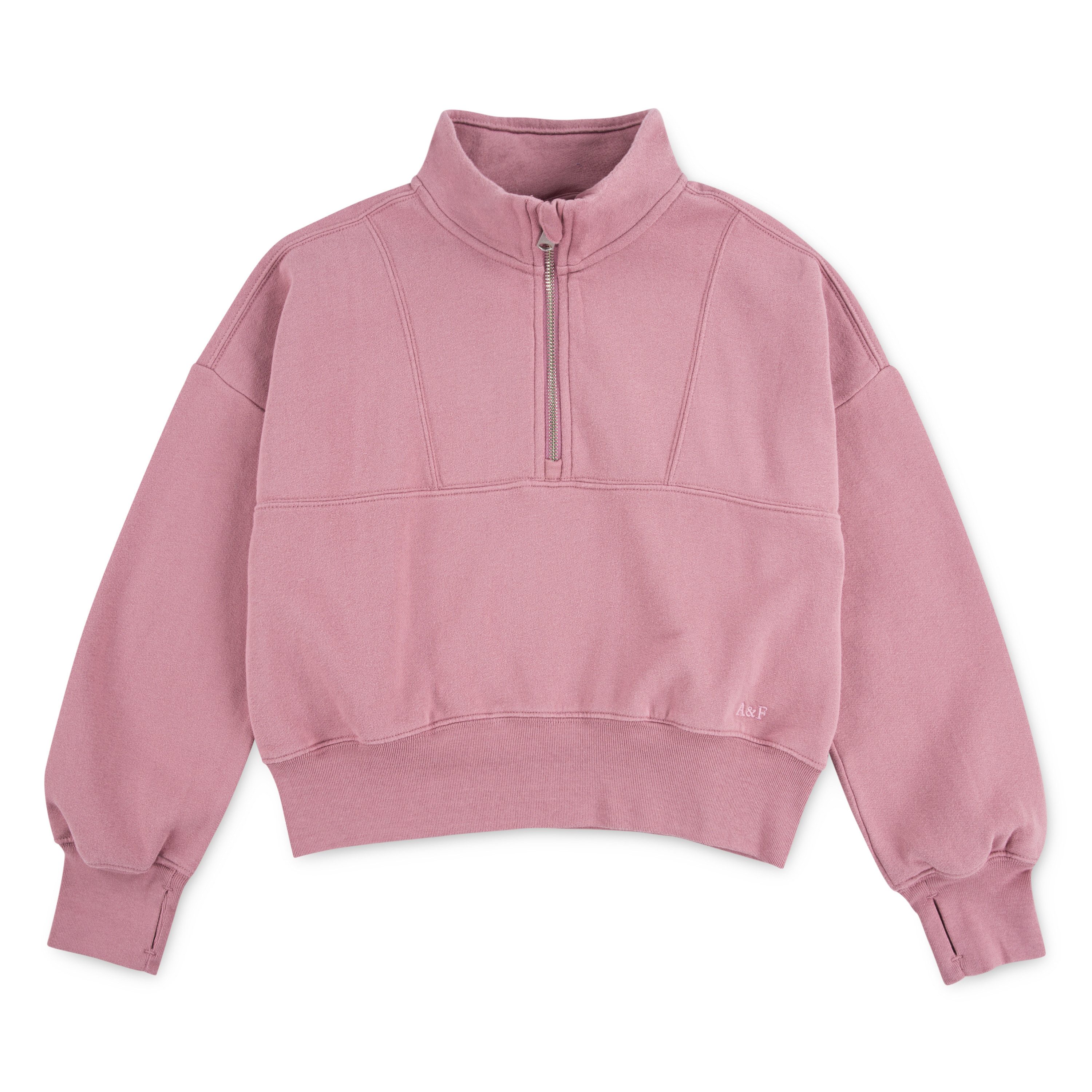 Abercrombie Kids Sweater AFG ESSENTIAL 1/4 ZIP PU mit Stehkragen und Zipper-Reißverschluss, for girls