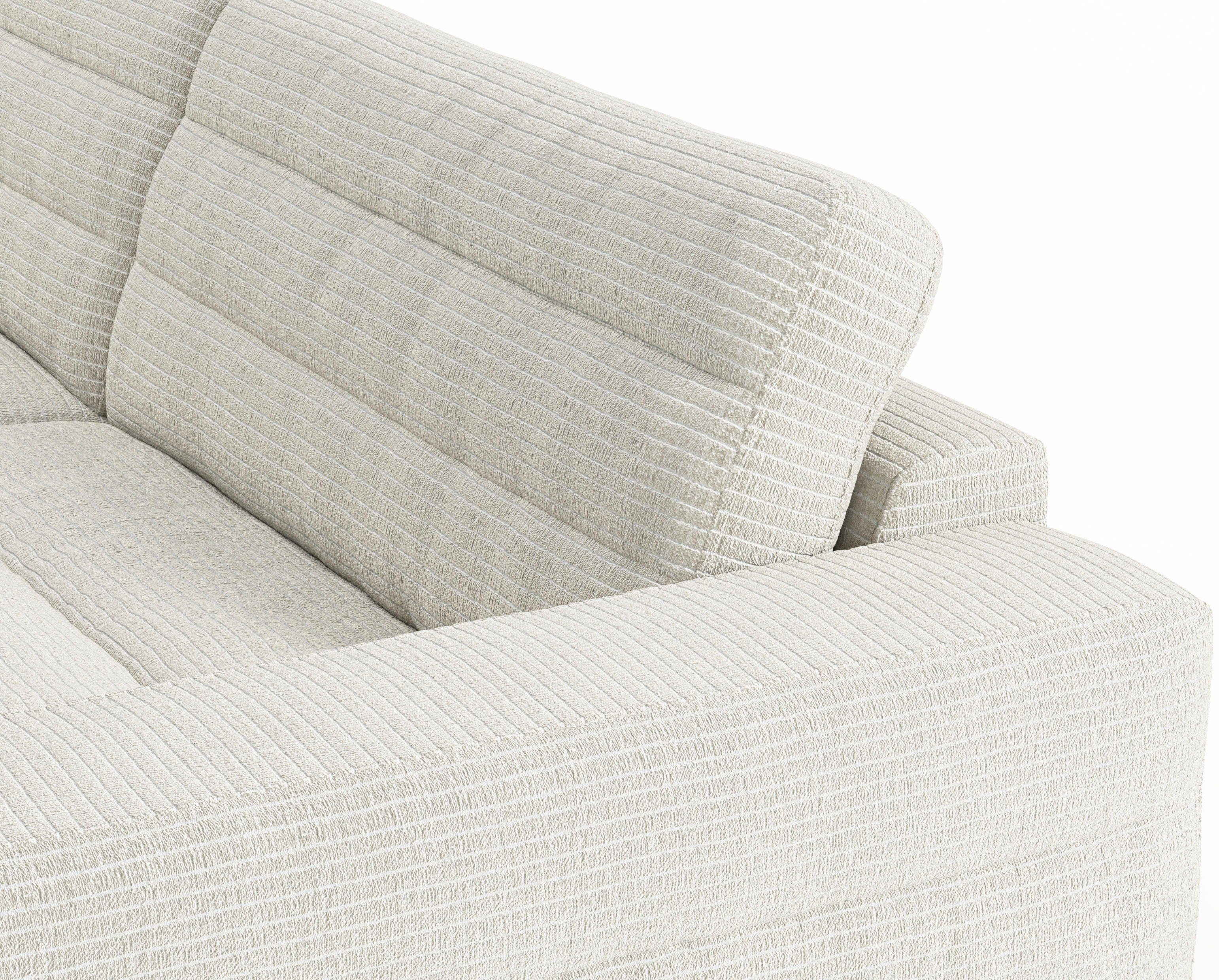 3C Candy Big-Sofa Stripes, Lose Quersteppung silber feiner mit Rückenkissen