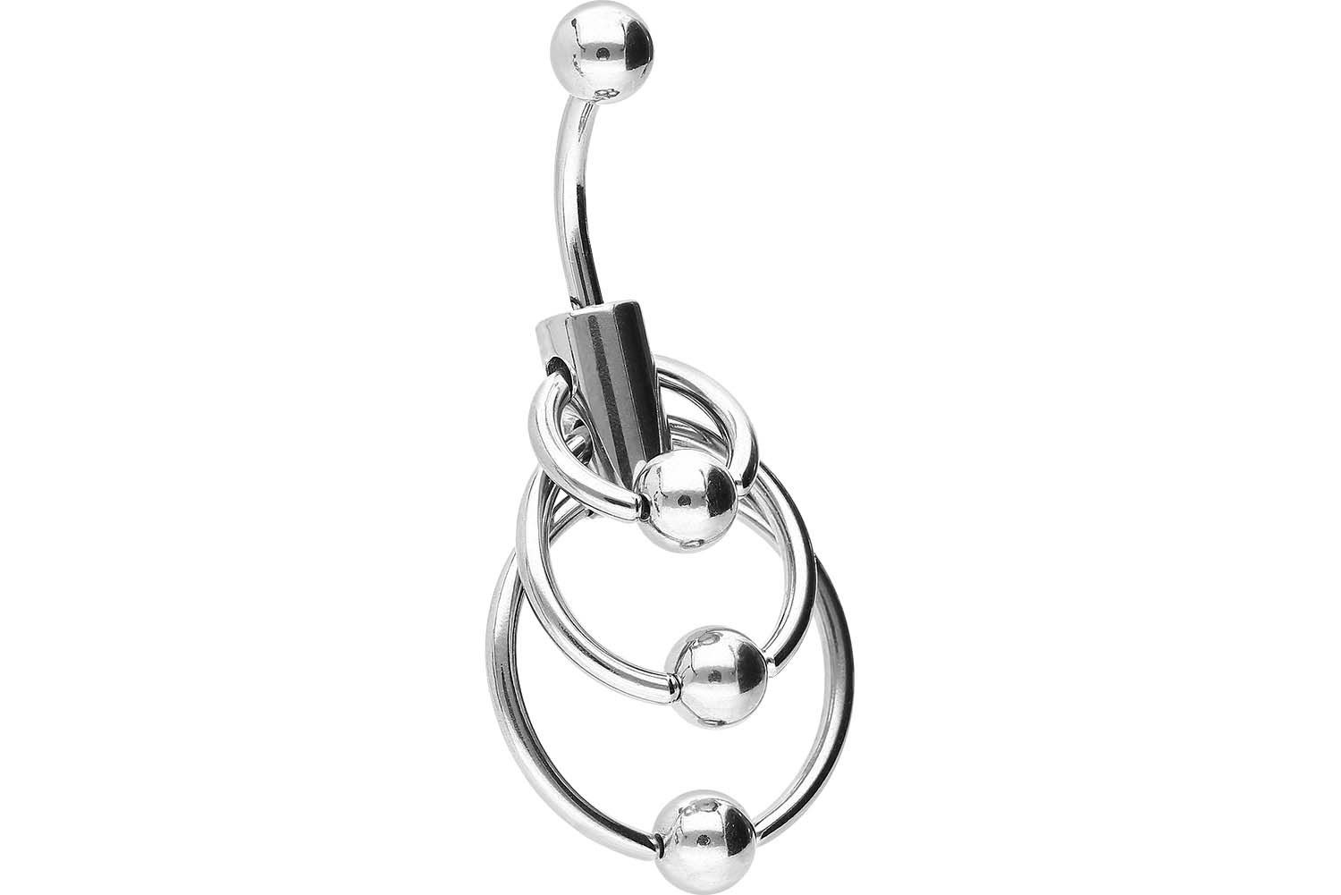 PIERCINGLINE Bauchnabelpiercing Chirurgenstahl Bananabell 3 KLEMMKUGELRINGE günstig online kaufen