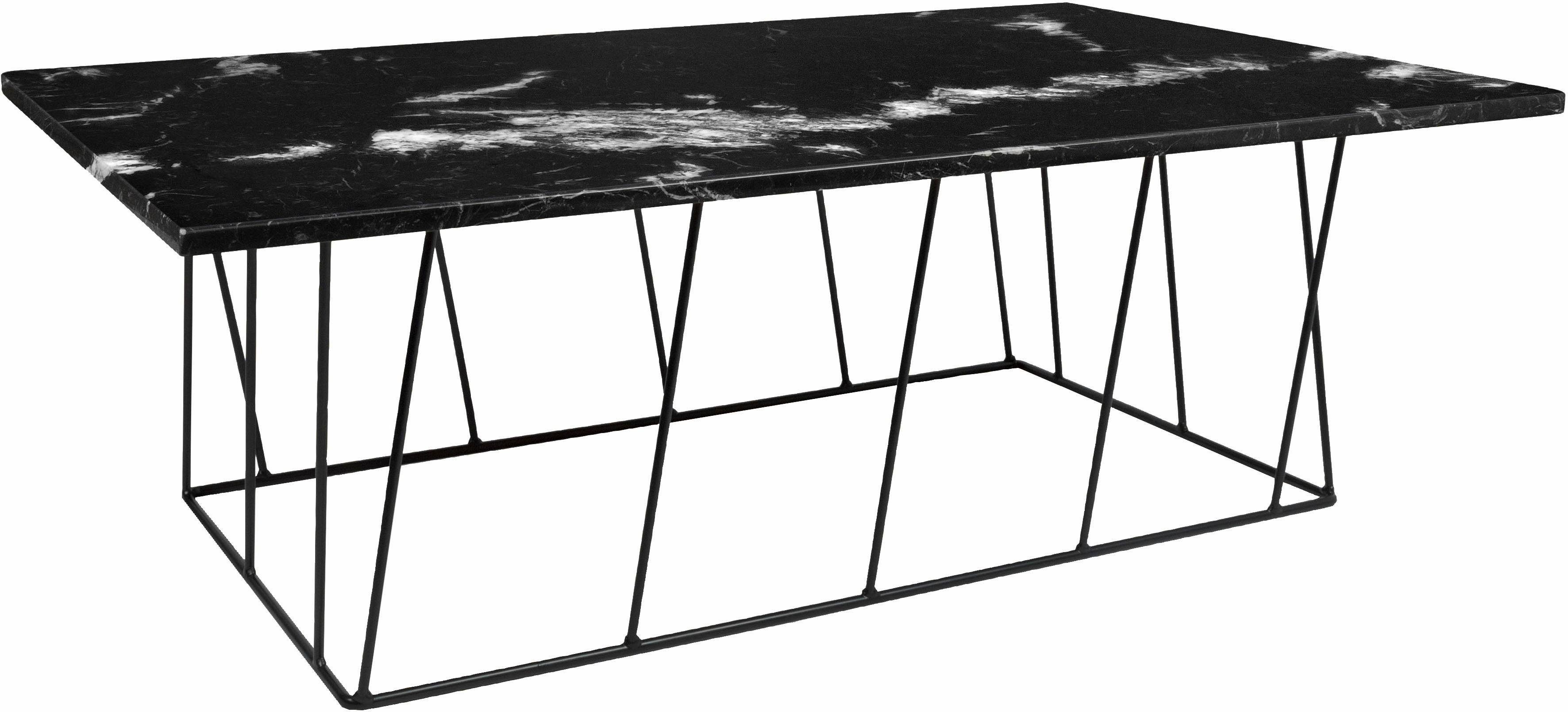 TemaHome Couchtisch Helix, aus einer Marmor schönen und schwarzen einem Tischplatte Metallgestell Schwarze Marmorplatte