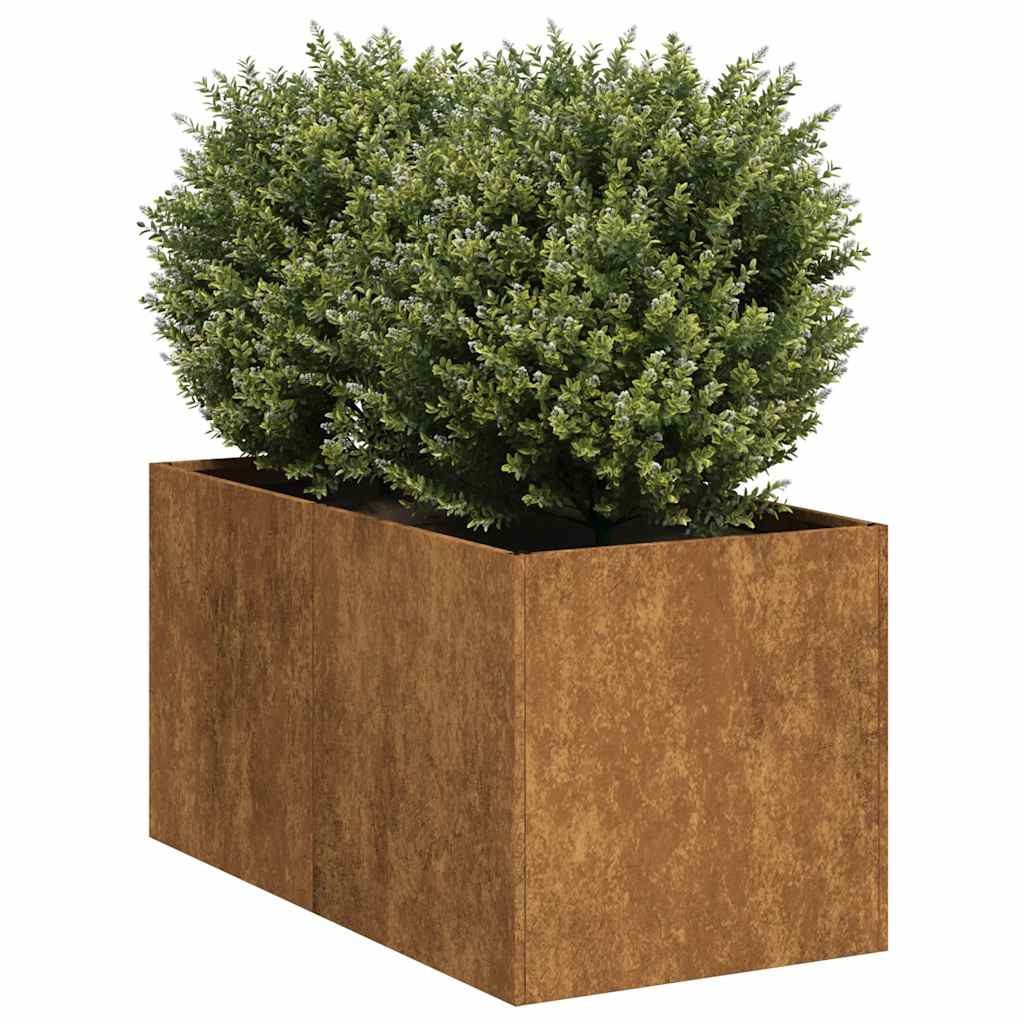 vidaXL Pflanzkübel 40 x 80 x 40 cm Pflanzkübel aus wetterfestem Stahl 40x80 cm ideal für