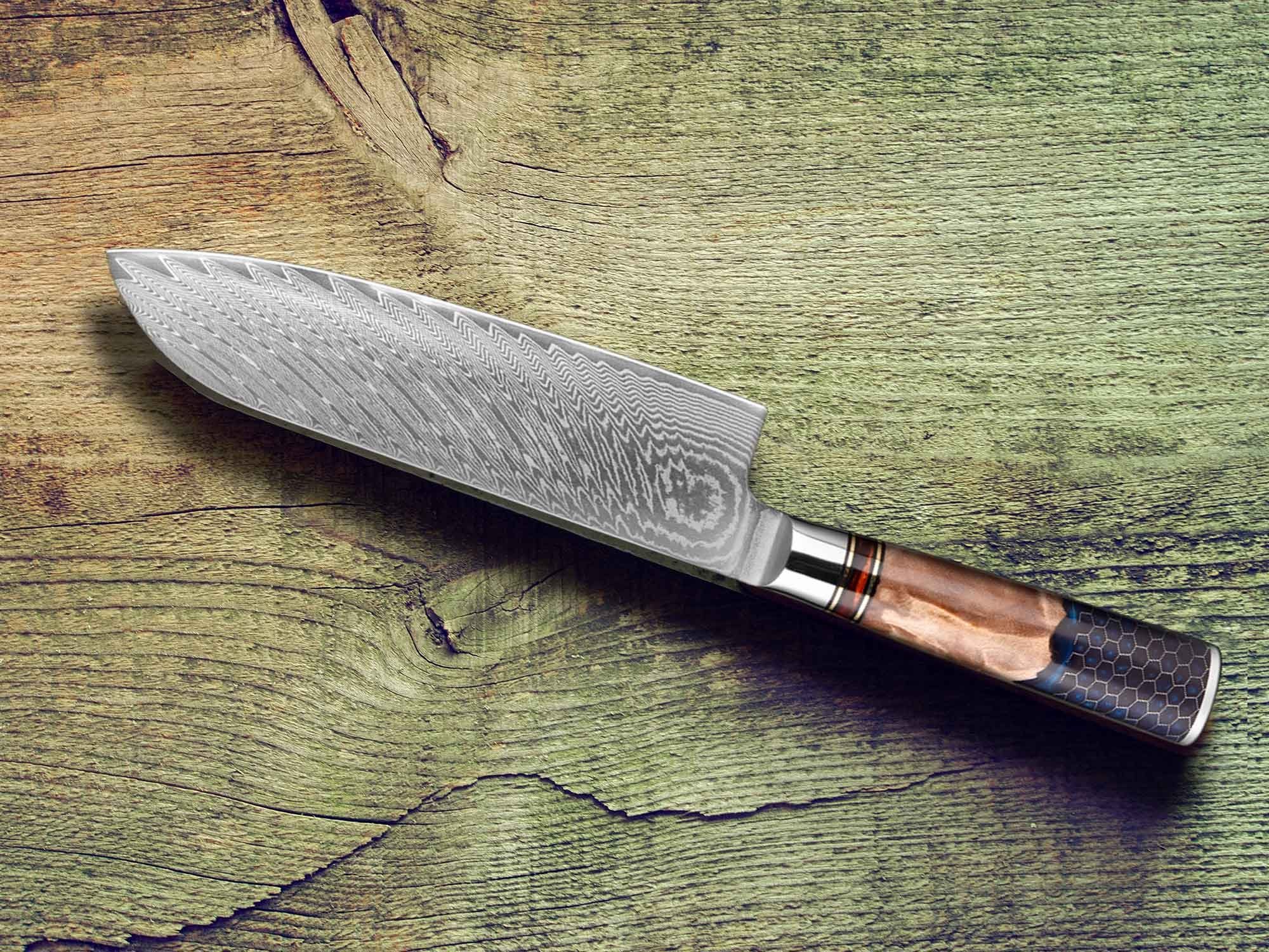 Muxel Kochmesser Das Premium Santoku Messer der Spitzenklasse – Damastmesser mit 67, Jedes Messer ein Unikat