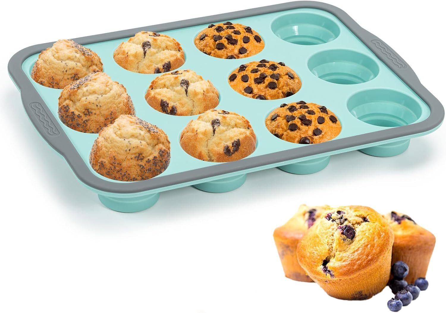 FELIXLEO Brotbackform Muffinform Silikon 12 Muffins mit Metallrahmen, (1-tlg)
