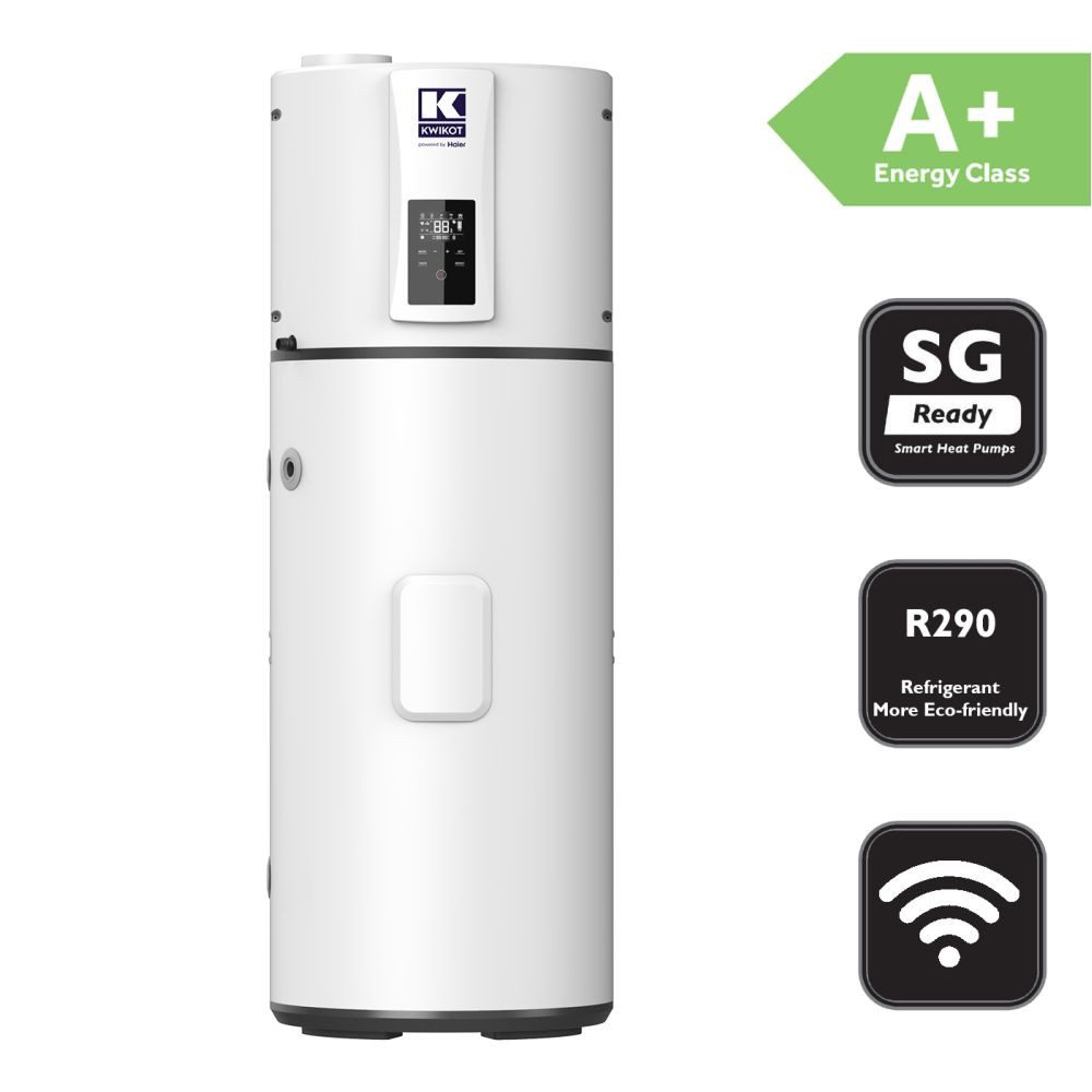 Haier Warmwasser-Wärmepumpe Kwikot by Haier 200 L Brauchwasserwärmepumpe Trinkwasser HP200M7C R290, Energieklasse A+