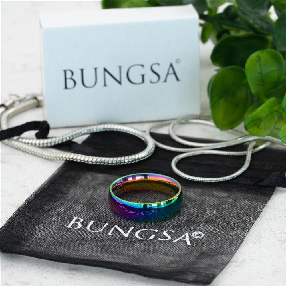 3. Bild von BUNGSA Fingerring Ring Regenbogen Bunt aus Edelstahl Unisex (Ring, 1-tlg), Damen Herren