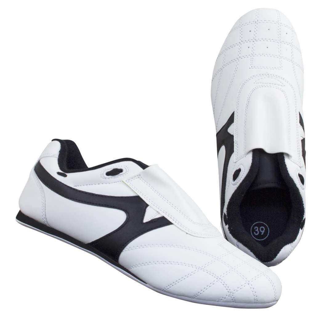 BAY-Sports Budo Max Kampfsportschuhe weiß Slipper Karate Taekwondo Sneaker Sneaker (Paar) mit Schürung, Budoschuhe, Leichte Sportschuhe