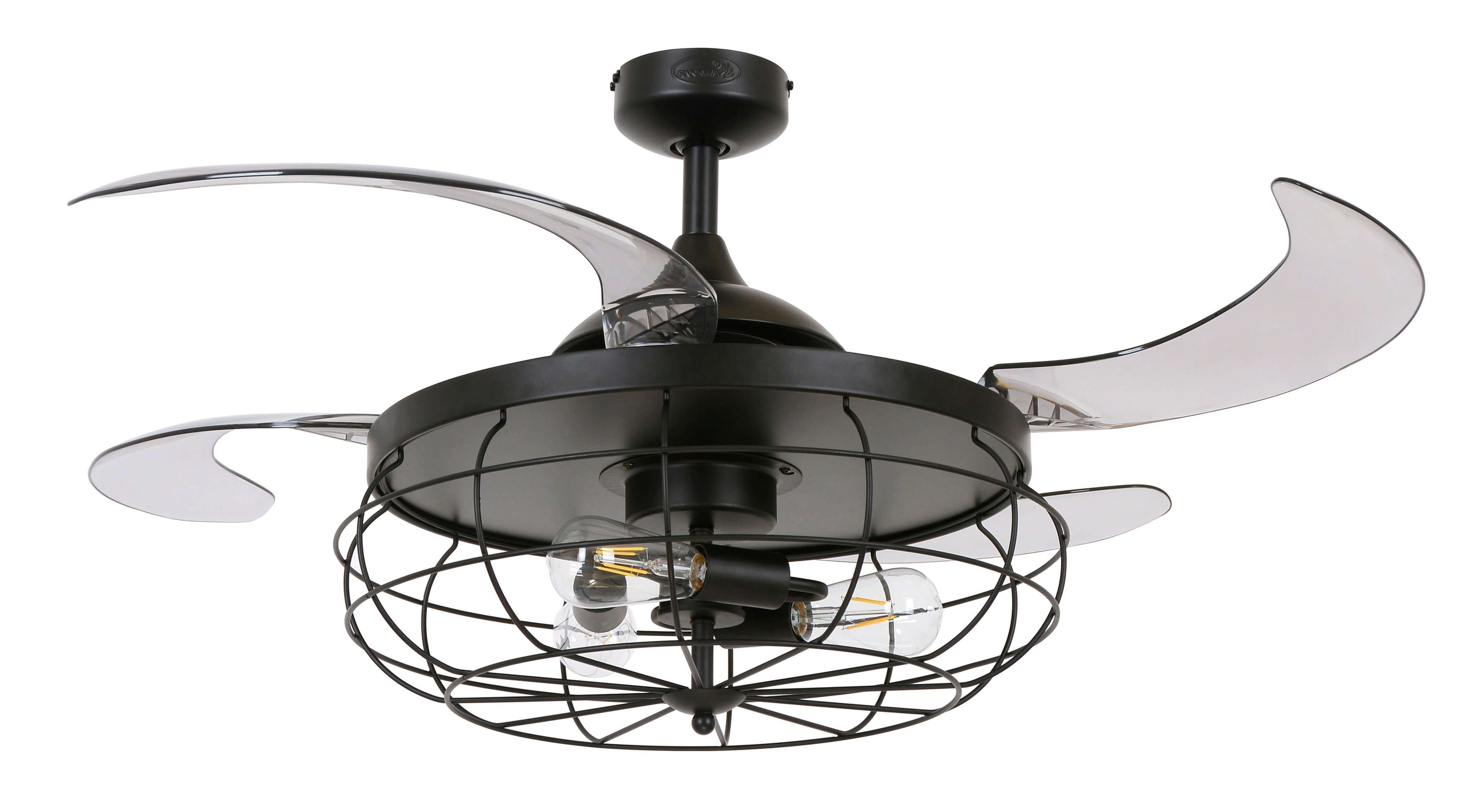 Beacon Deckenventilator Deckenventilator Fanaway Industri Schwarz mit Licht