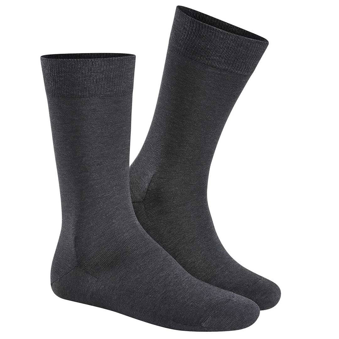 KUNERT Basicsocken CLARK (1-Paar) Feinste Herren Baumwoll-Socken für eine perfekte Passform Anthrazitmel 4050