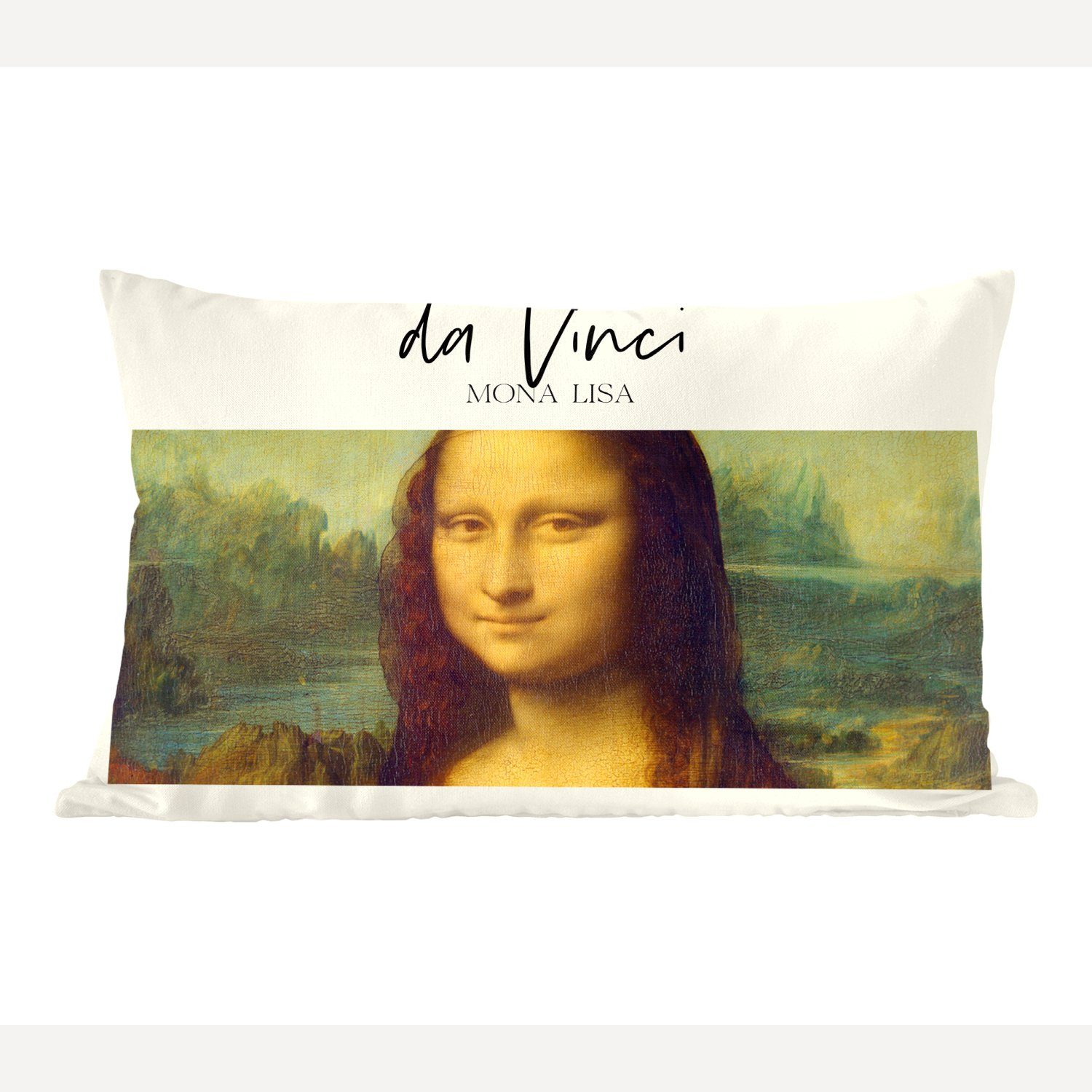 MuchoWow Dekokissen Mona Lisa - Da Vinci - Kunst, Wohzimmer Dekoration, Zierkissen, Dekokissen mit Füllung, Schlafzimmer