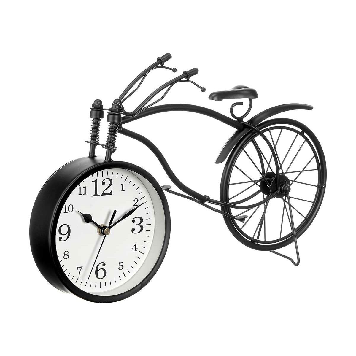 x 36 Schwarz cm 4 x 22 Stück Gift Fahrrad Uhr Decor Tischuhr 7 Metall