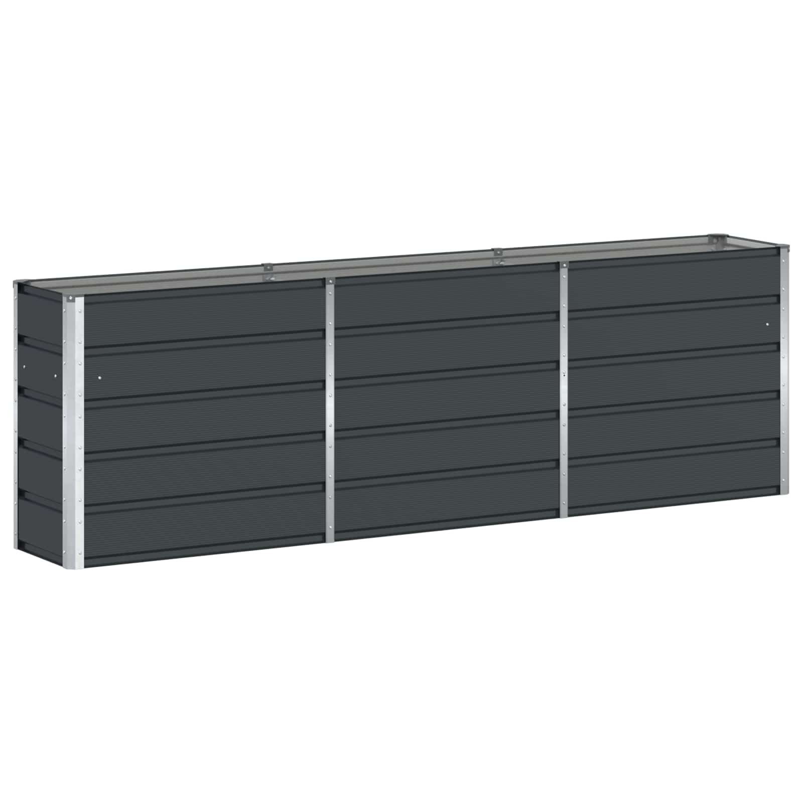 vidaXL Blumentopf Pflanzkübel Anthrazit 240 x 40 x 75 cm Stahl (1 St)