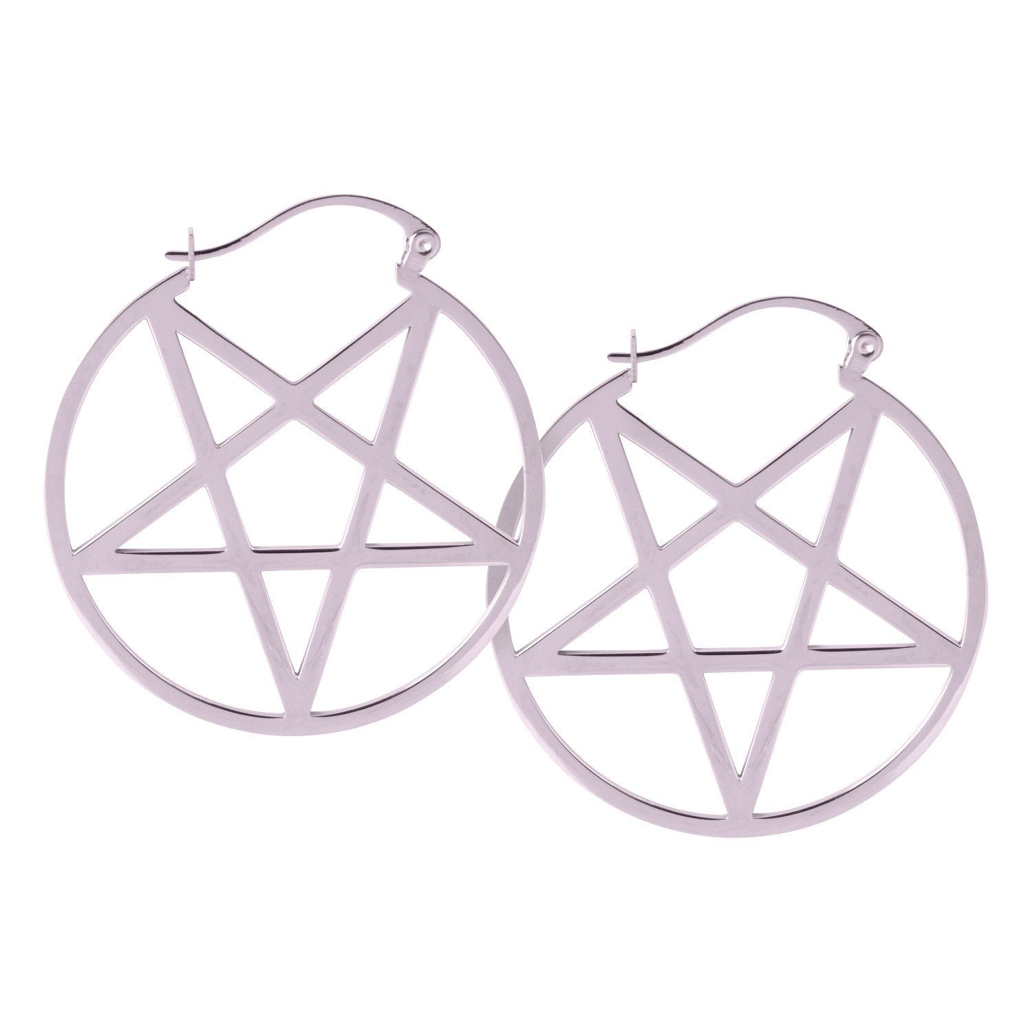 Paar Ohrhänger Small Pentagram Hoops
