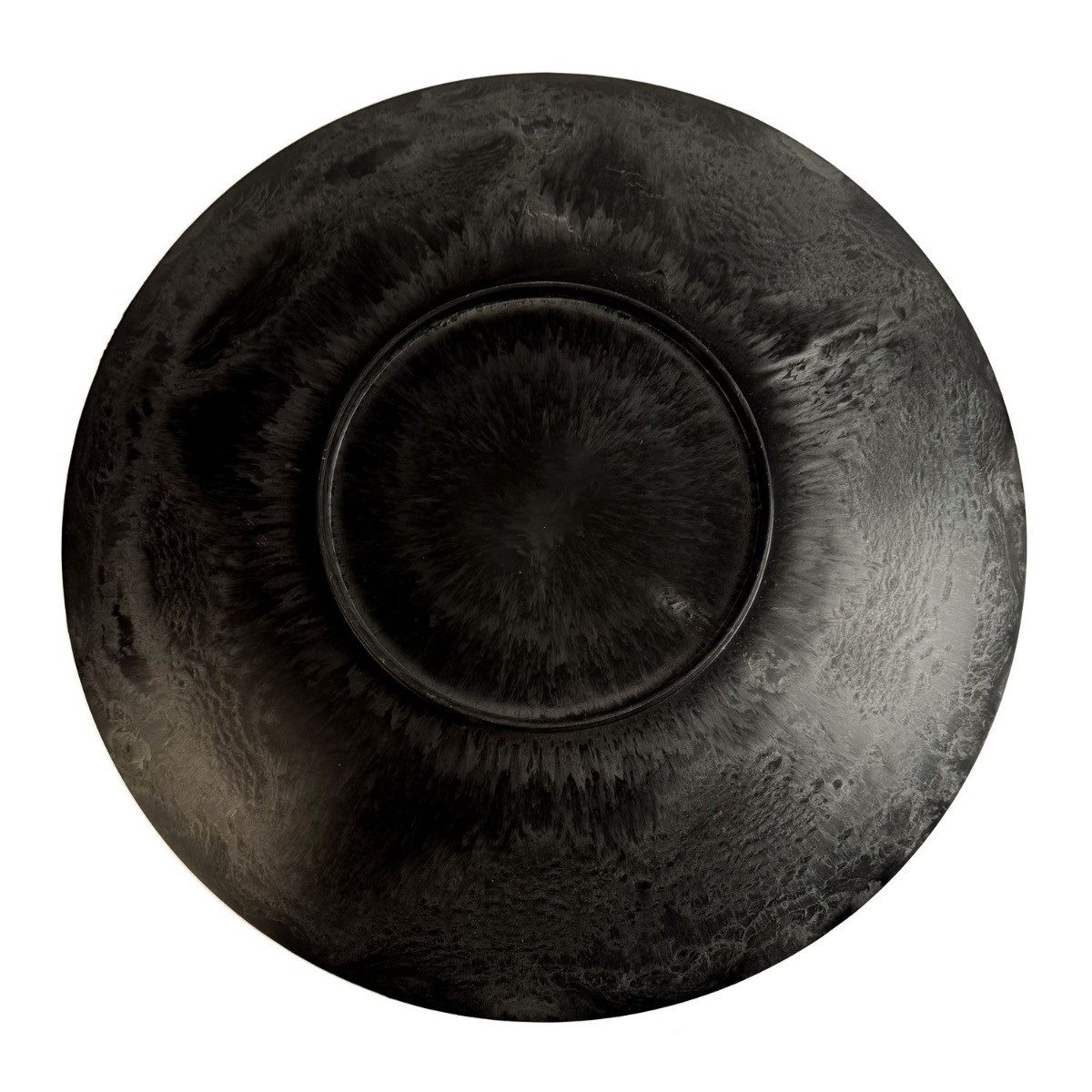 INNA-Glas Dekoteller Servierplatte JEFFERSON, rund, Kunststoff, schwarz, 5cm, Ø45cm