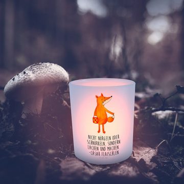Mr. & Mrs. Panda Windlicht Fuchs Laterne - Transparent - Geschenk, Kerzenglas, Windlicht Glas, T (1 St), Stimmungsvolle Beleuchtung
