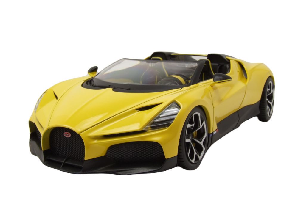 Bburago Modellauto Bugatti W16 Mistral gelb, Maßstab 1:18