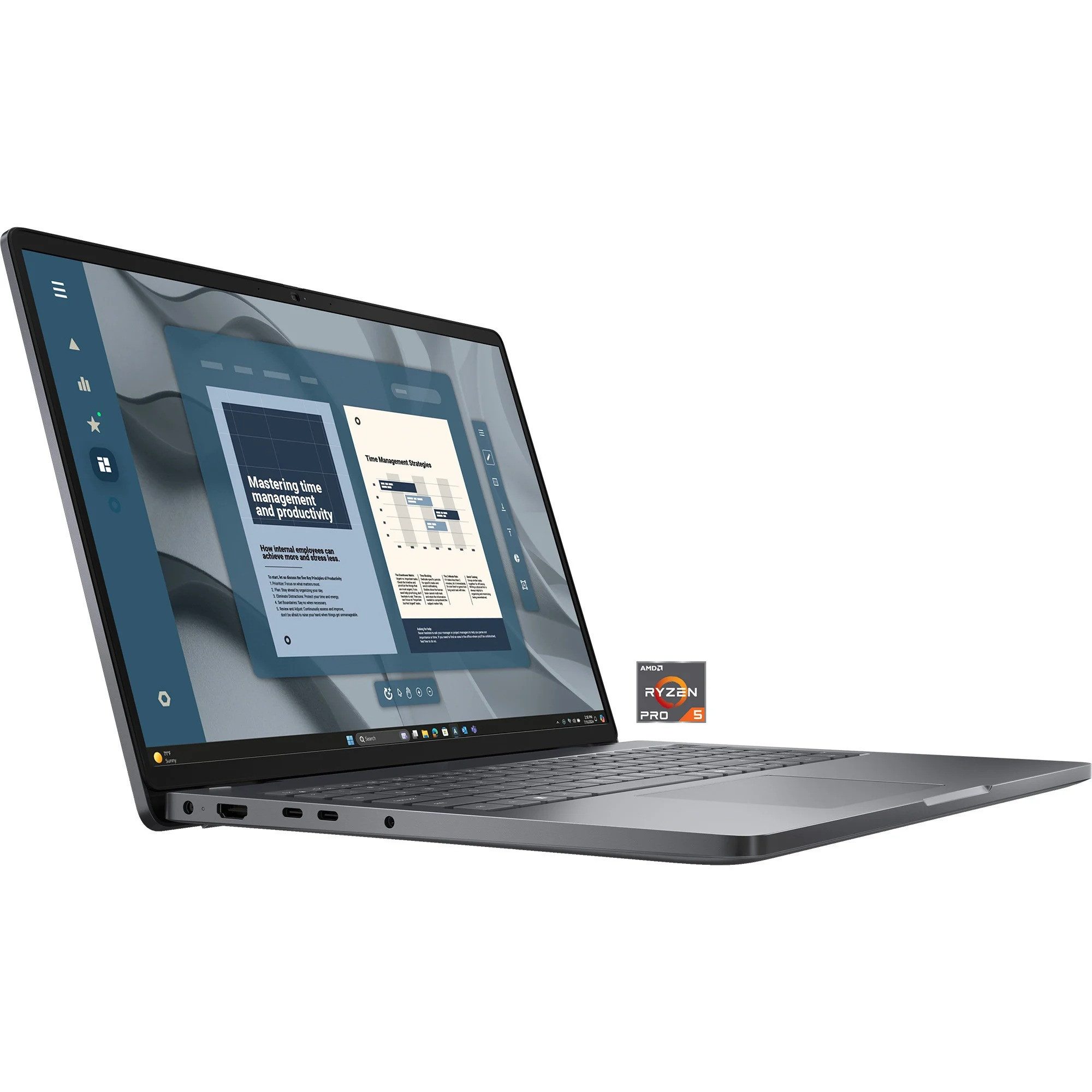 Dell Pro 16 PC16255 IPS Display RJ-45, Wi-Fi 6E Laptop Win 11 Pro Business-Notebook (40,6 cm/16 Zoll, AMD Ryzen 5 215, AMD Radeon, 16 GB, 512 GB SSD, FHD-IR-Kamera, Windows 11 Pro) schwarz