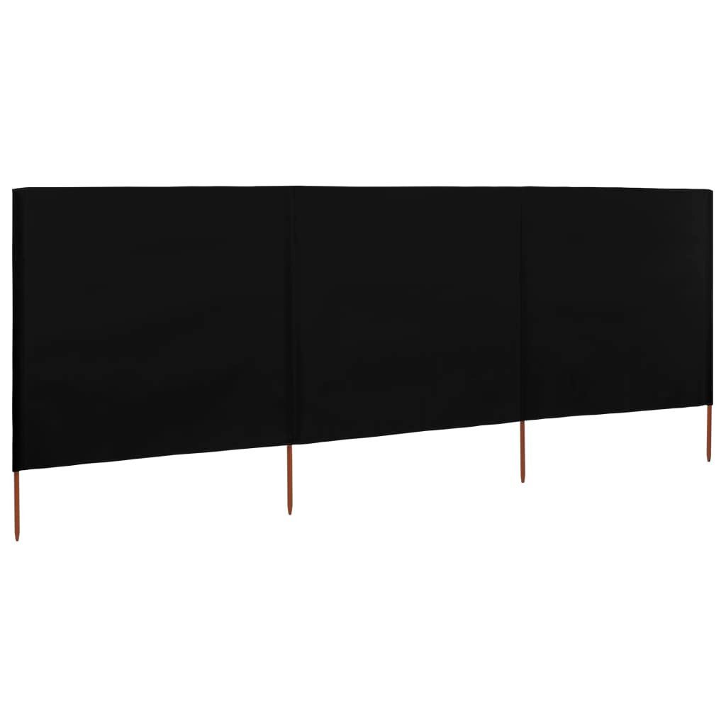 vidaXL Sonnensegel, 3-teiliges Windschutzgewebe 400 x 120 cm Schwarz