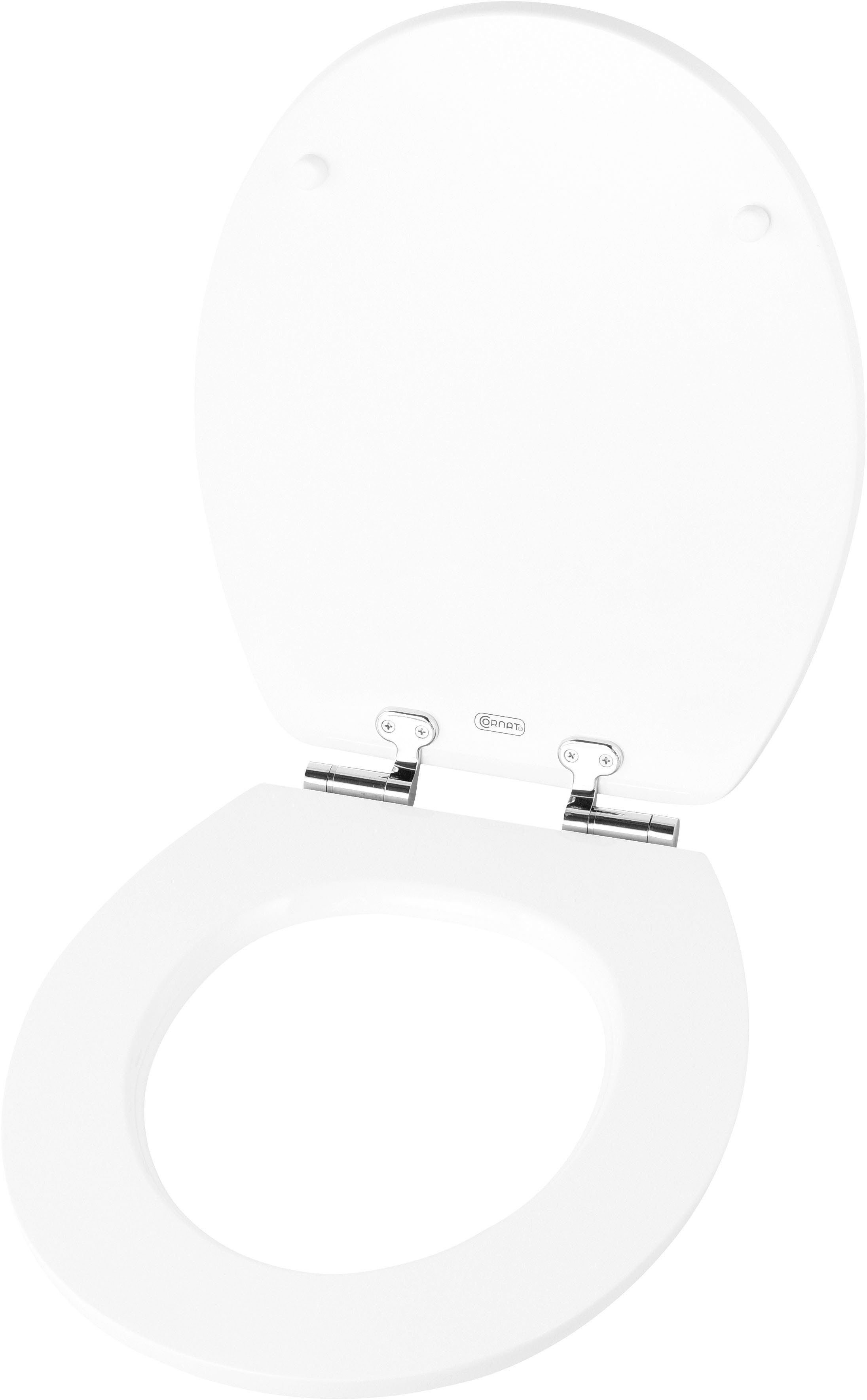 CORNAT WC-Sitz Ansprechendes Design - Hochwertiger Holzkern - Absenkautomatik, Schnellbefestigung - Komfortables Sitzgefühl / Toilettensitz – Bild 5 von 5