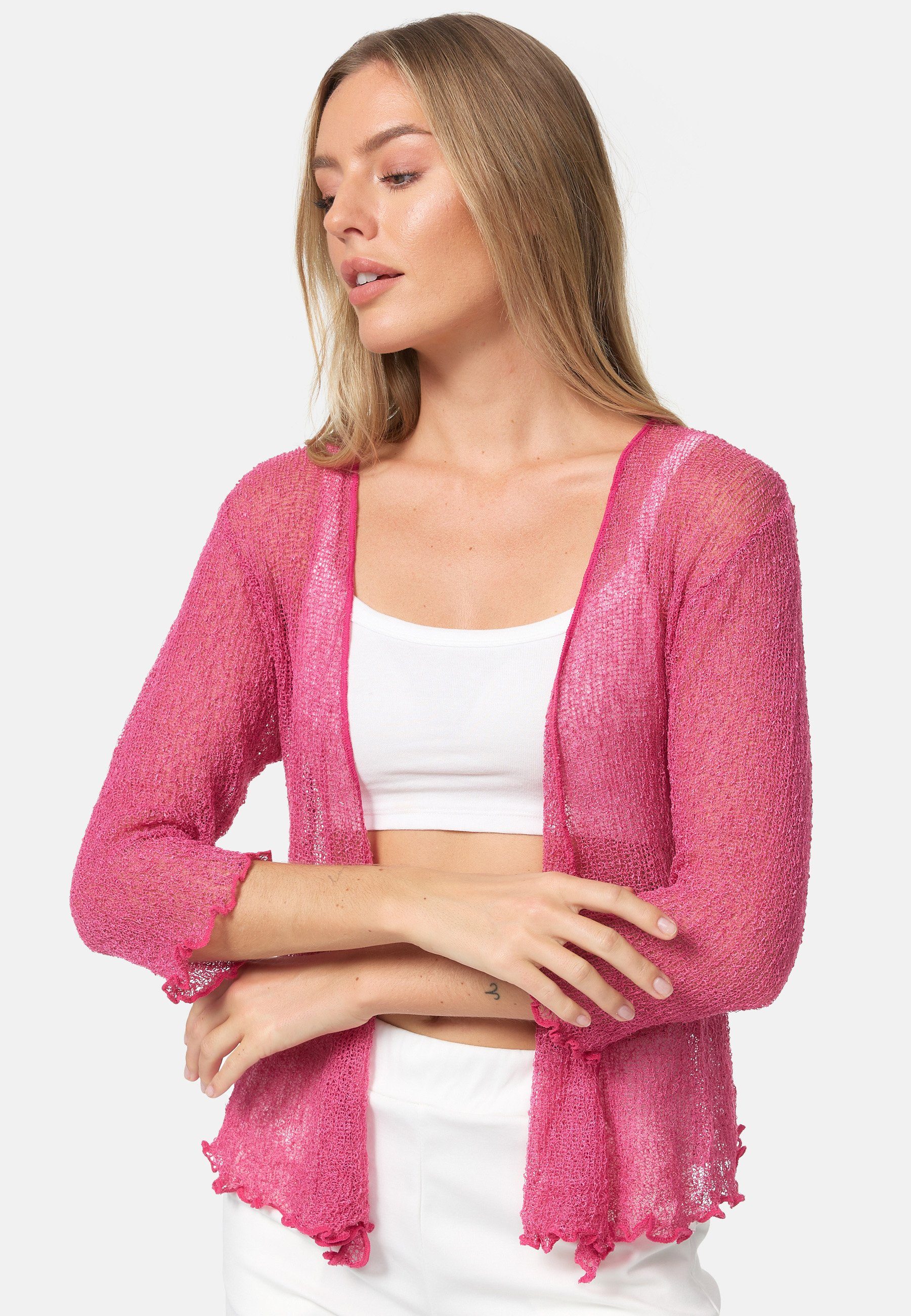 ikat Bolero IKA01 (Sommerlicher angenehm leichter Damen Bolero mit 3/4 Arm)