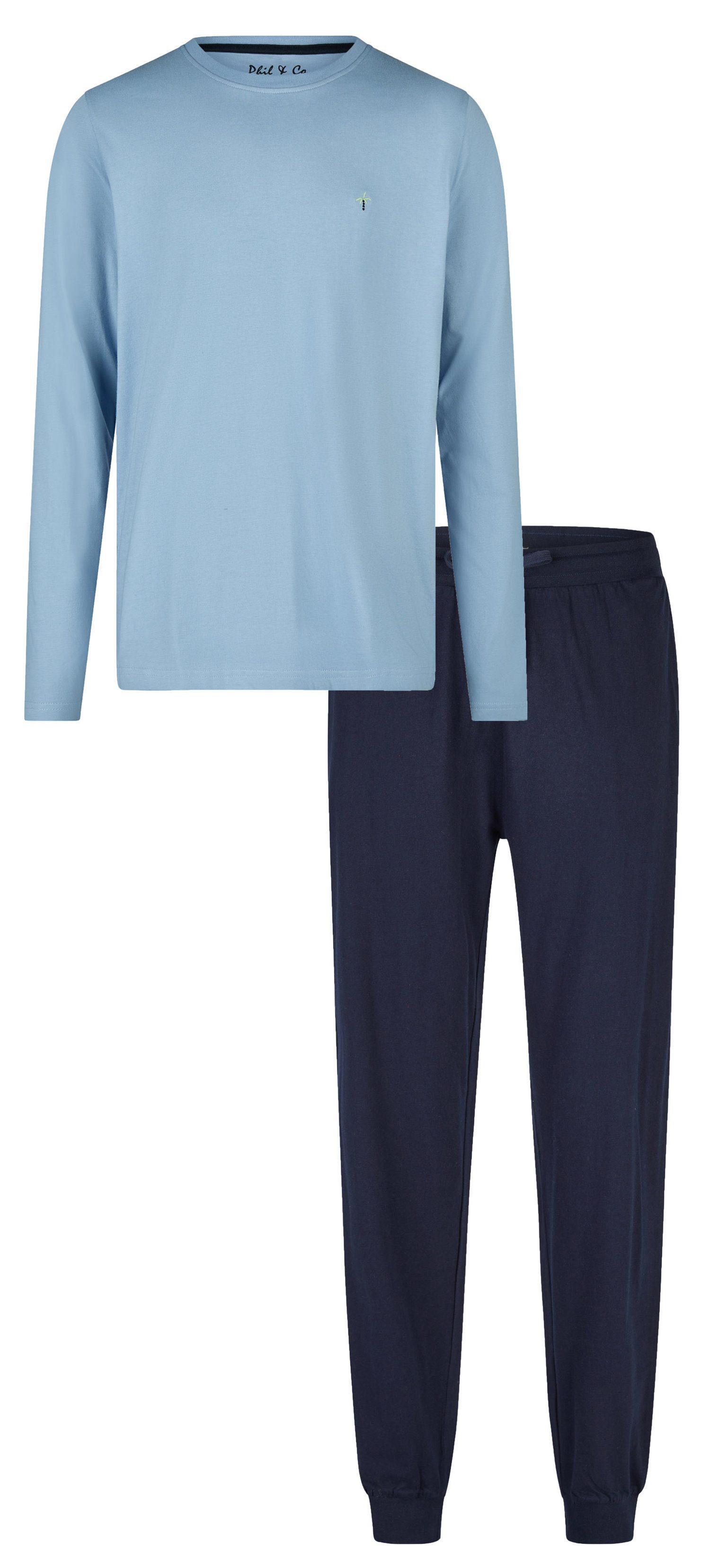 Schlafanzug Herren Pyjama lang