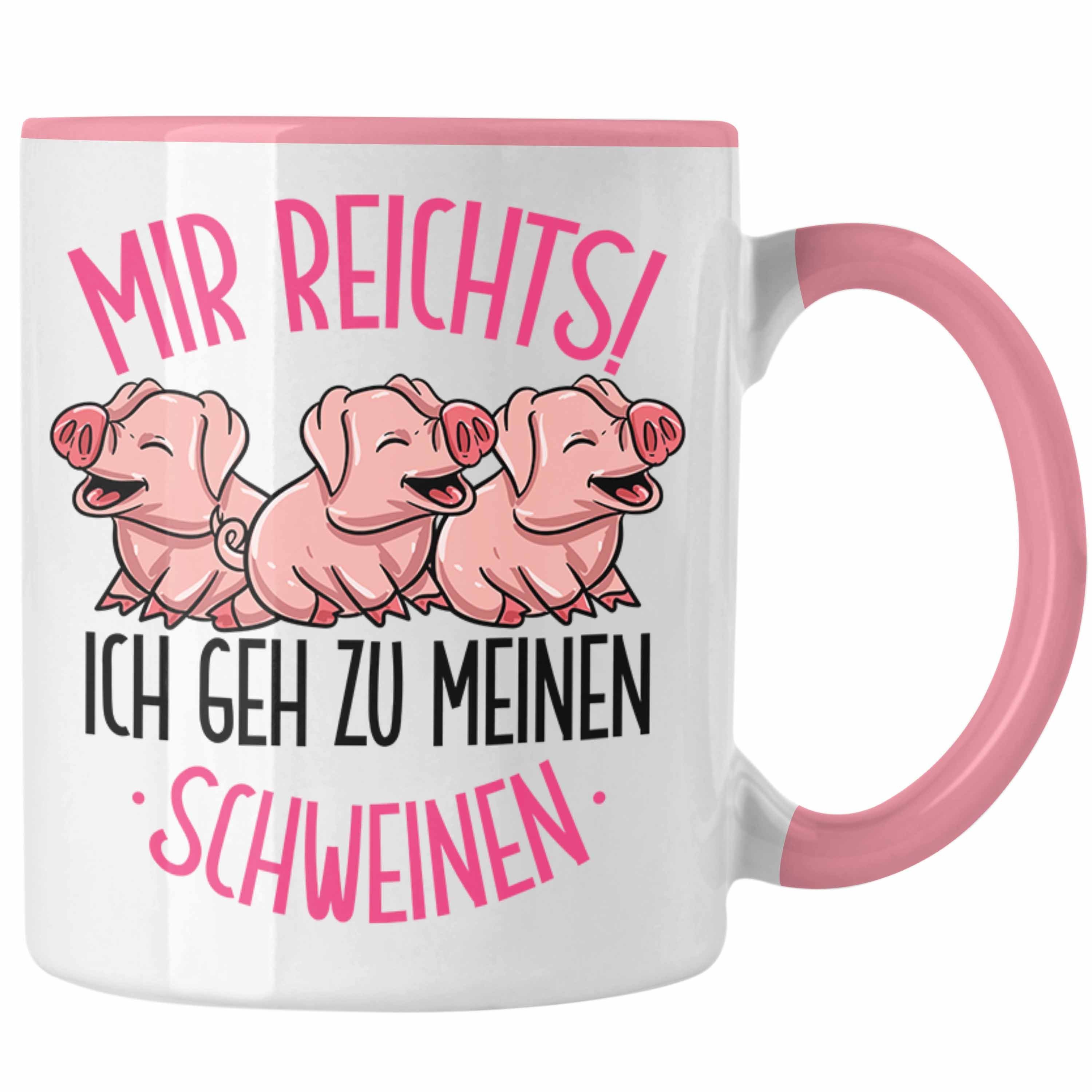 Trendation Tasse Schweine Tasse Geschenk Mir Reichts Ich Geh Zu Meinen Schweinen Landw Rosa