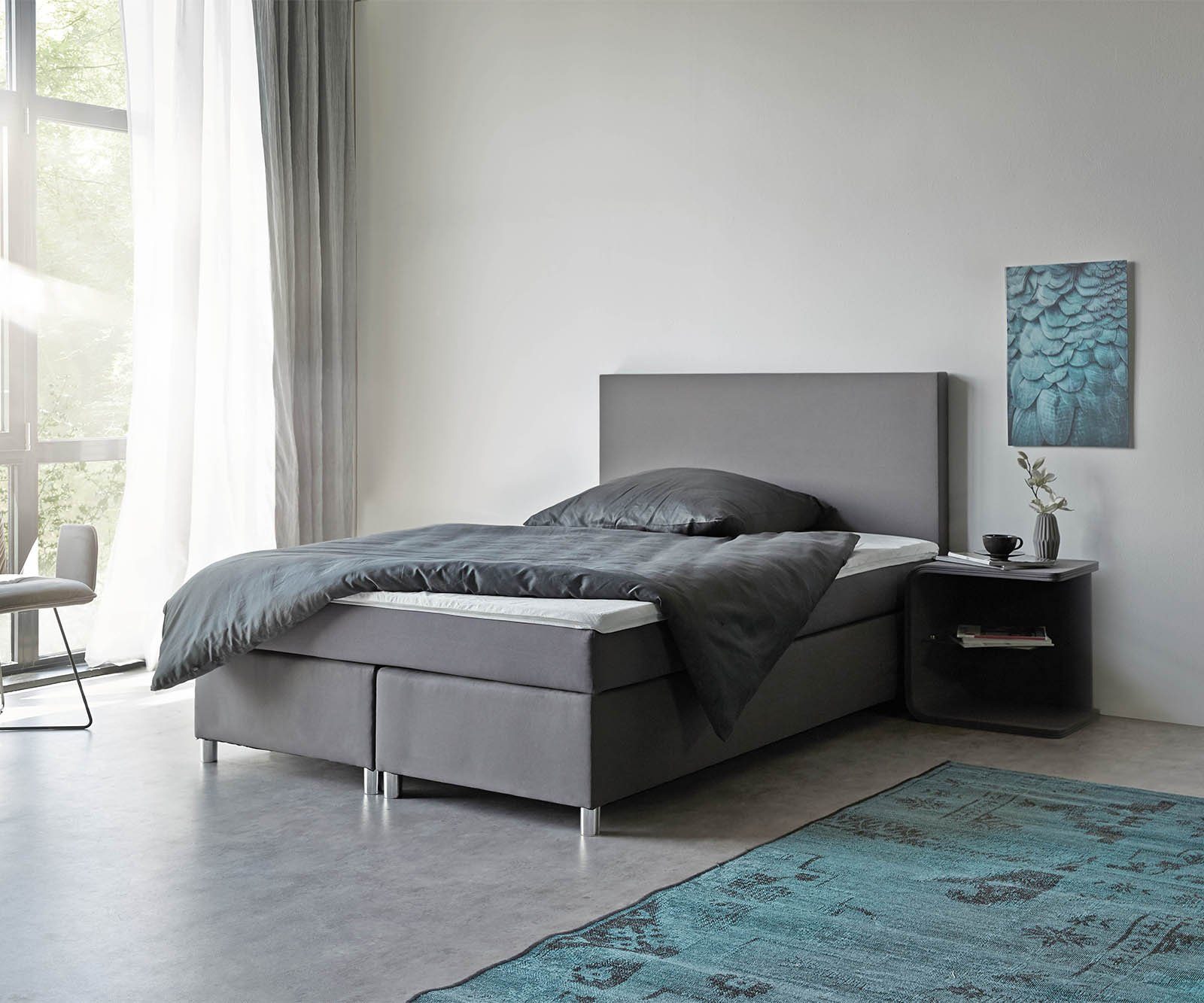 DELIFE Boxspringbett »Cloud«, Grau 140x200 cm Matratze und Topper Federkern  Boxspringbett online kaufen | OTTO