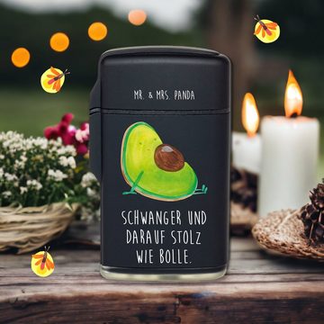 Mr. & Mrs. Panda Feuerzeug Avocado Schwangerschaft - Schwarz - Geschenk, Geburt, Liebe, Gesund, (1-St), Einzigartiges Design