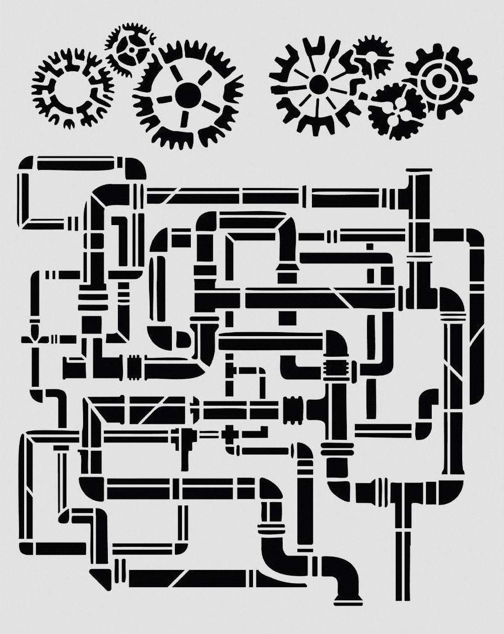 Stamperia Motivschablone Gardens of Time - Tubes, 25x20cm