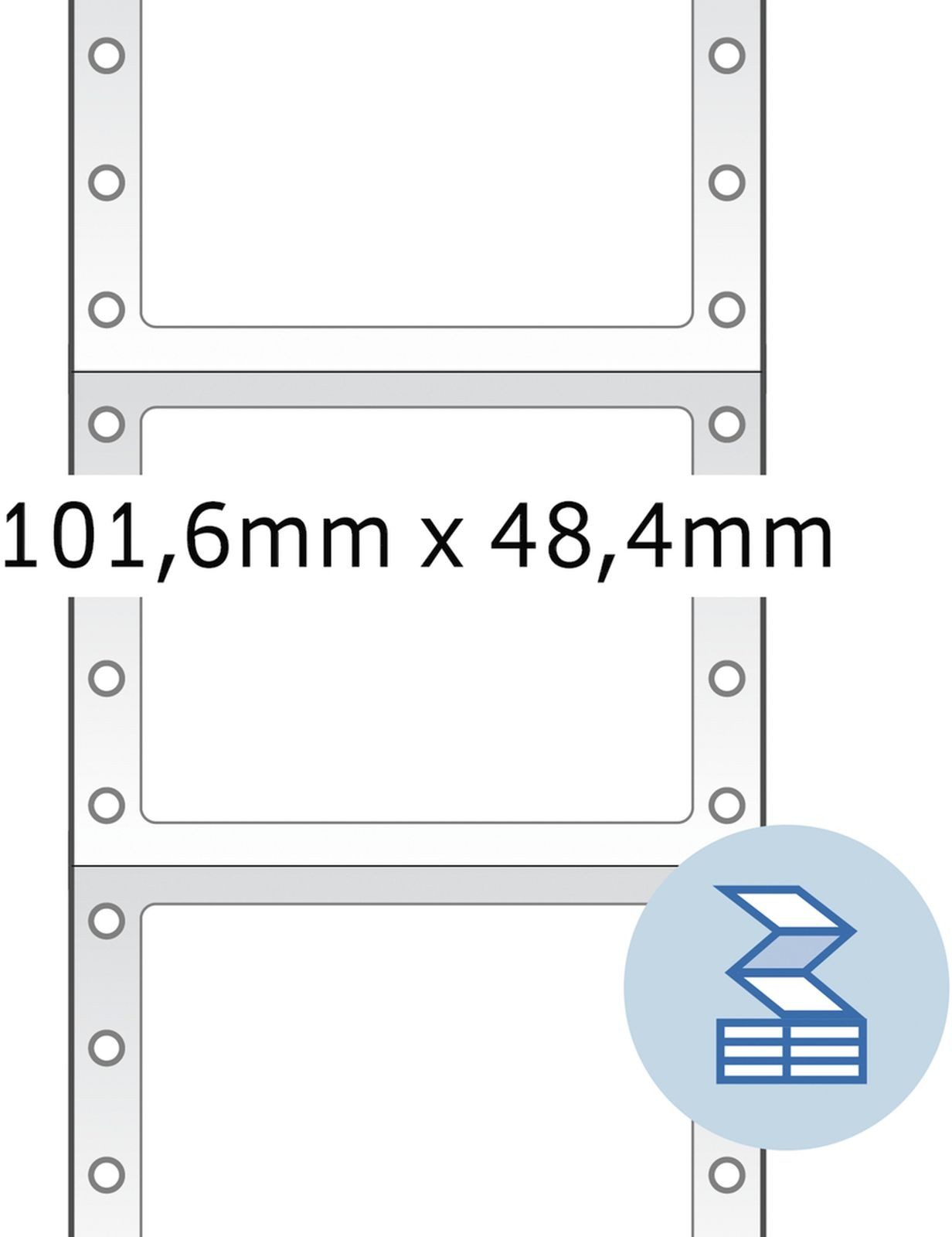 Thumbnail - HERMA Etikettenrolle Computeretiketten endlos 101,6x48,4mm 1-bahnig VE=2000 Stück