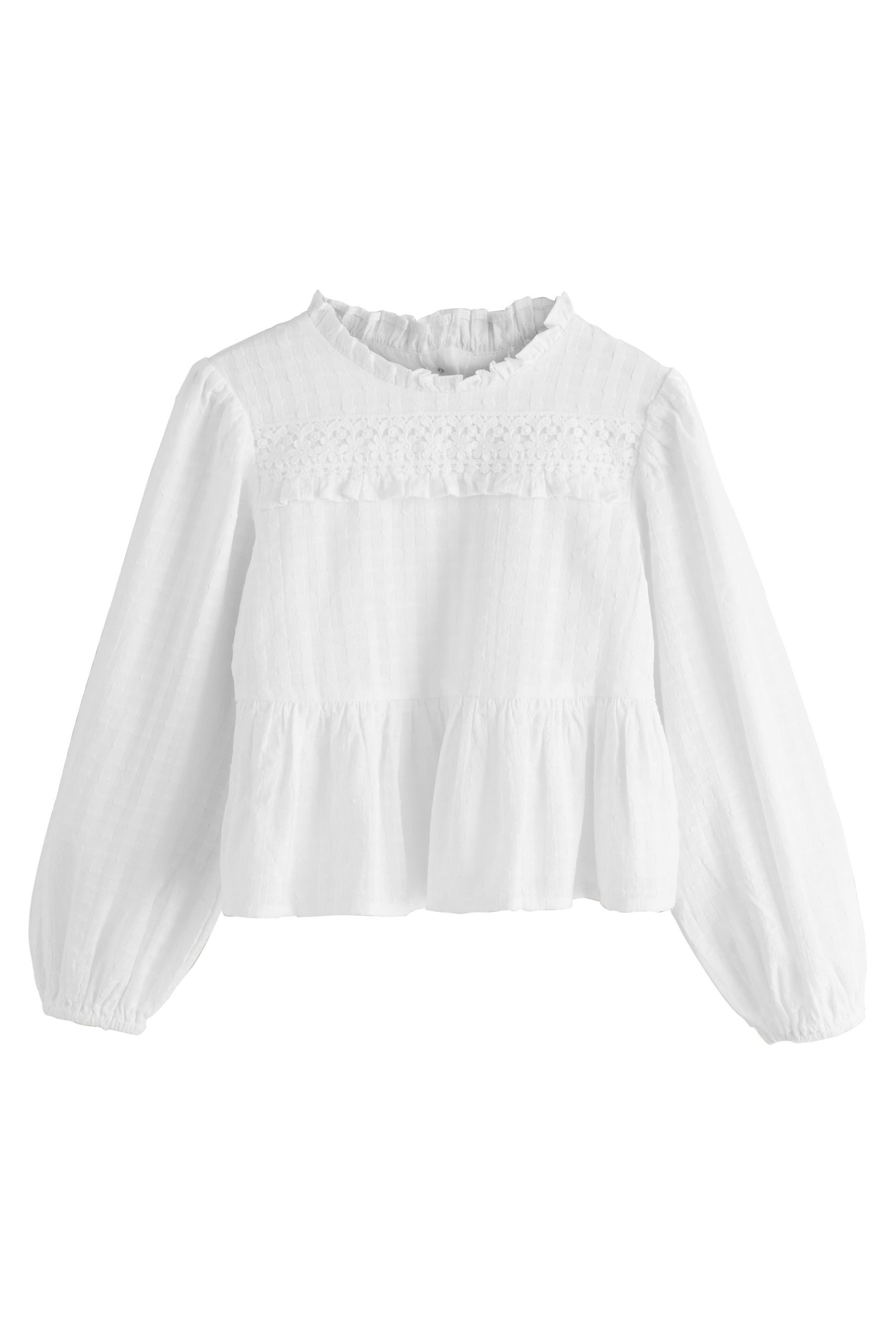 Next Langarmbluse Langarm-Bluse mit Rüschen (1-tlg)