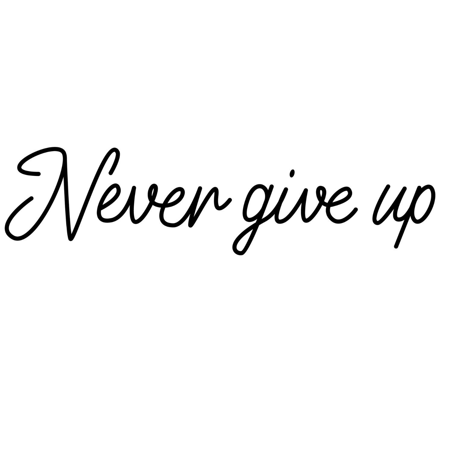 Inkster Schmuck-Tattoo Never give up Tattoo, Vegane & EU-Kosmetikzertifizierte Farbe, wasserfestes temporäres Tattoo, 2 Wochen Halt