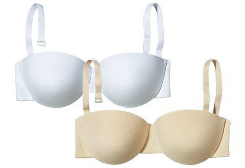 petite fleur by Lascana Schalen-BH, trägerloser BH, BH ohne Träger, Baumwoll-BH, BH mit Bügel (Packung, 2 Stück) mit abnehmbaren Trägern – Bild 2 von 5