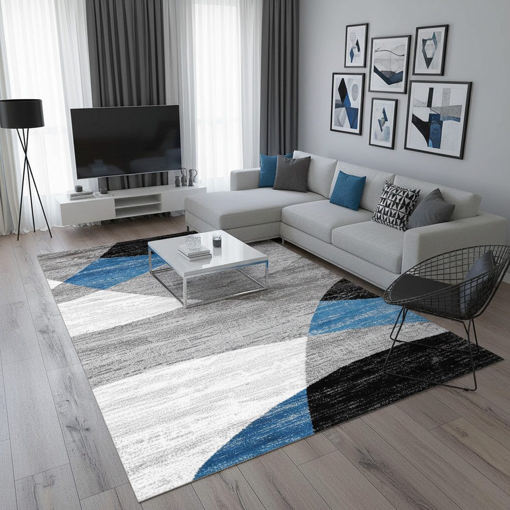 Vimoda Läufer Wohnzimmer Teppich Kurzflor, geometrisches Look, Rechteckig, günstig online kaufen