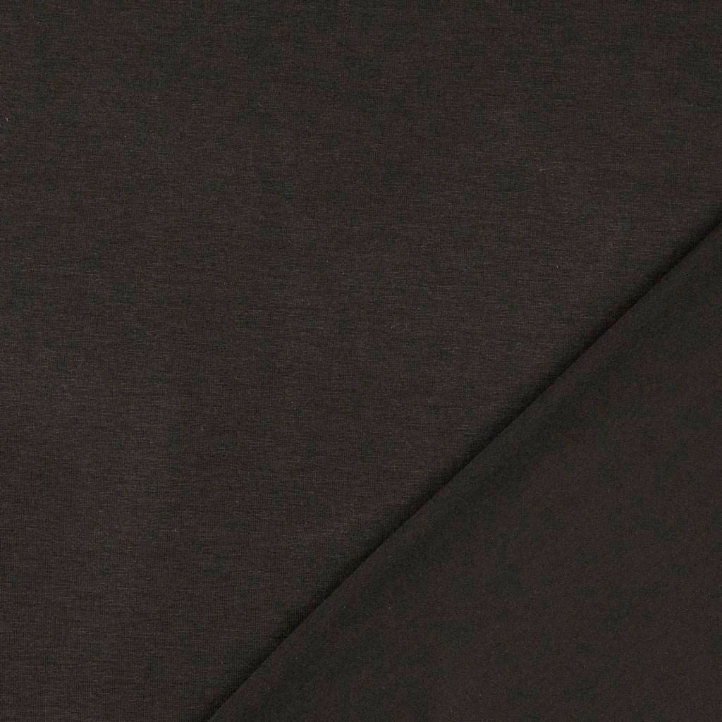 larissastoffe Stoff Single Jersey Stoff Meterware mit Glanz uni schwarz