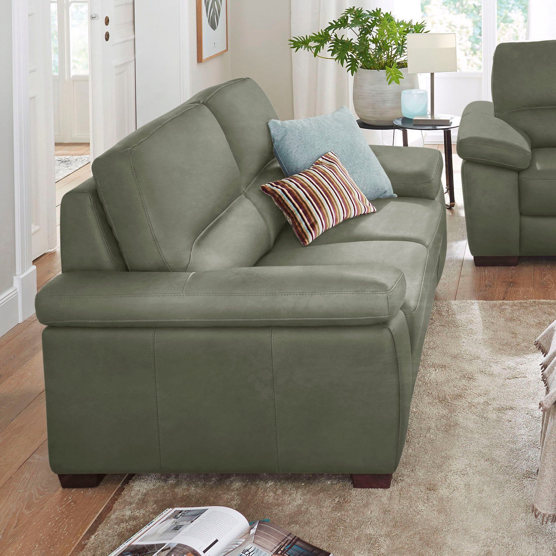 CALIA ITALIA 3-Sitzer Gaia, mit Luxus-Microfaser Ginevra Hydro Care green | Einzelsofas