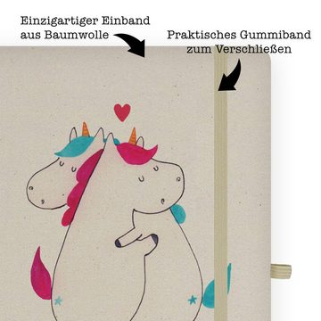 Mr. & Mrs. Panda Notizbuch Einhorn Mitteilung - Transparent - Geschenk, lustig, Notizen, Eintrag Mr. & Mrs. Panda, Personalisierbar